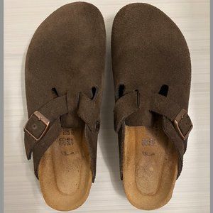 Birkenstock Mocha Suede Boston with Soft Footbed